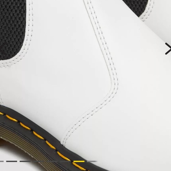 DR. MARTENS YELLOW STITCH SMOOTH CHELSEA WHITE LEATHER BOOTS NWT sz10 - Picture 8 of 9